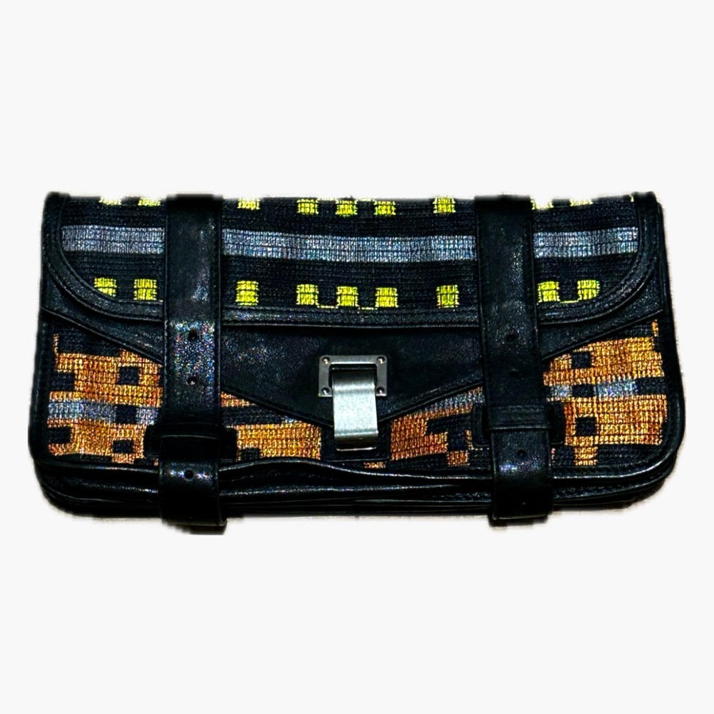 Proenza Schouler PS1 leather and woven clutch